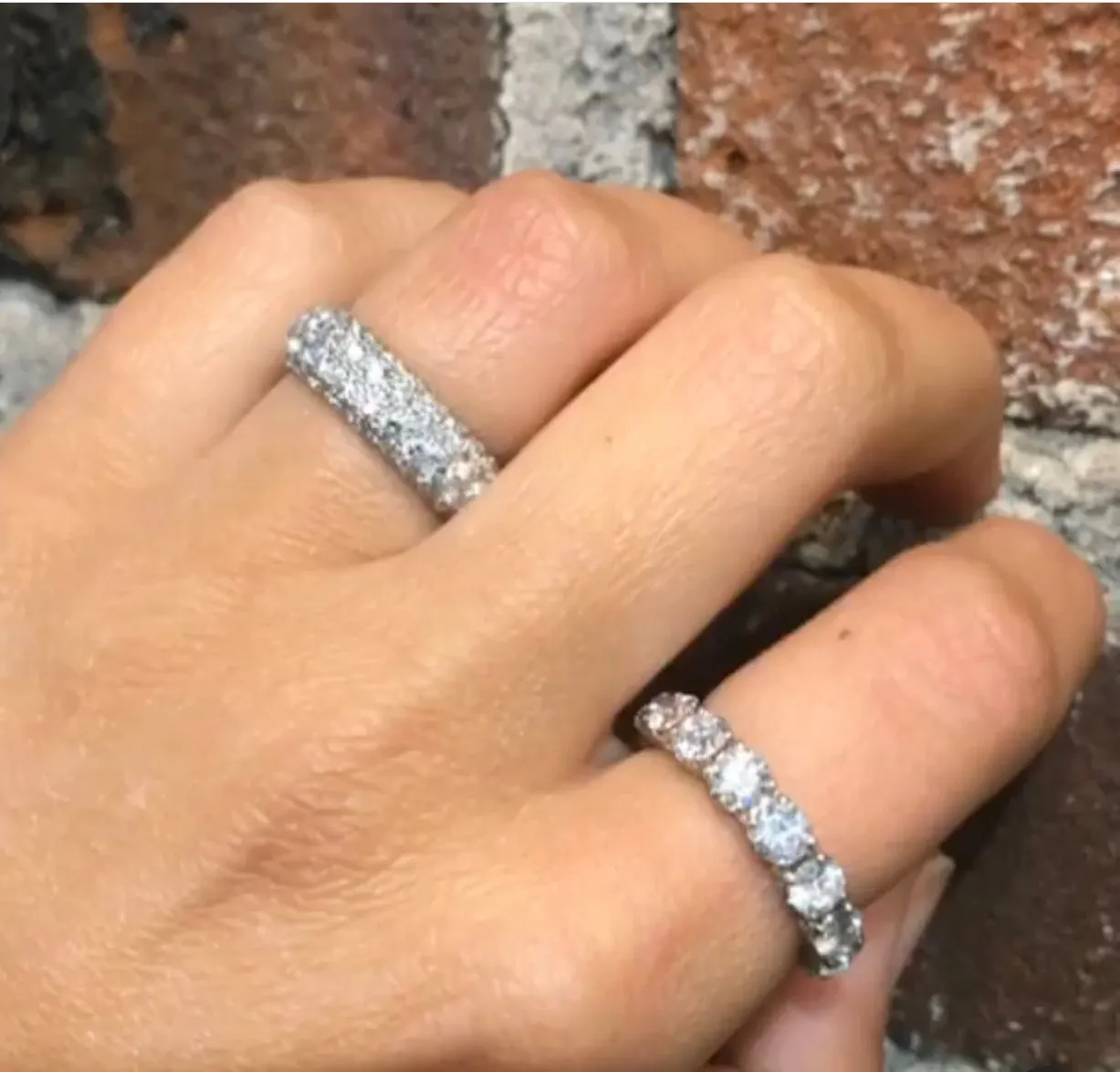 Platinum 4cttw. Round Diamond Brilliant Eternity Band 4mm