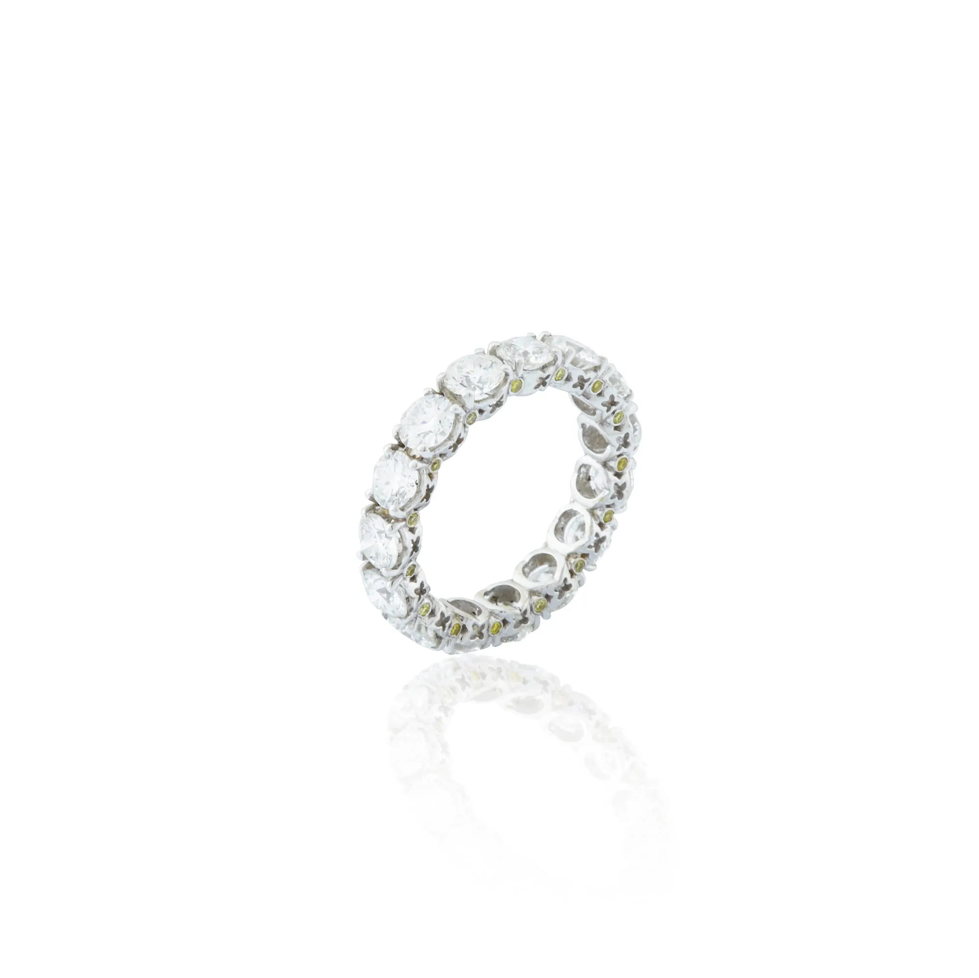 Platinum 4cttw. Round Diamond Brilliant Eternity Band 4mm