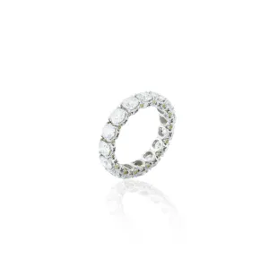 Platinum 4cttw. Round Diamond Brilliant Eternity Band 4mm