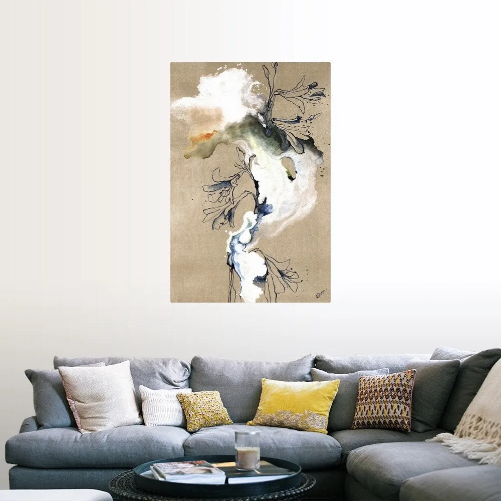 "Cursive Floral II" Poster Print