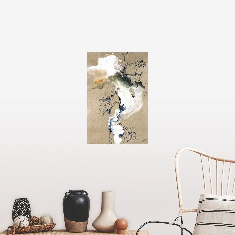 "Cursive Floral II" Poster Print