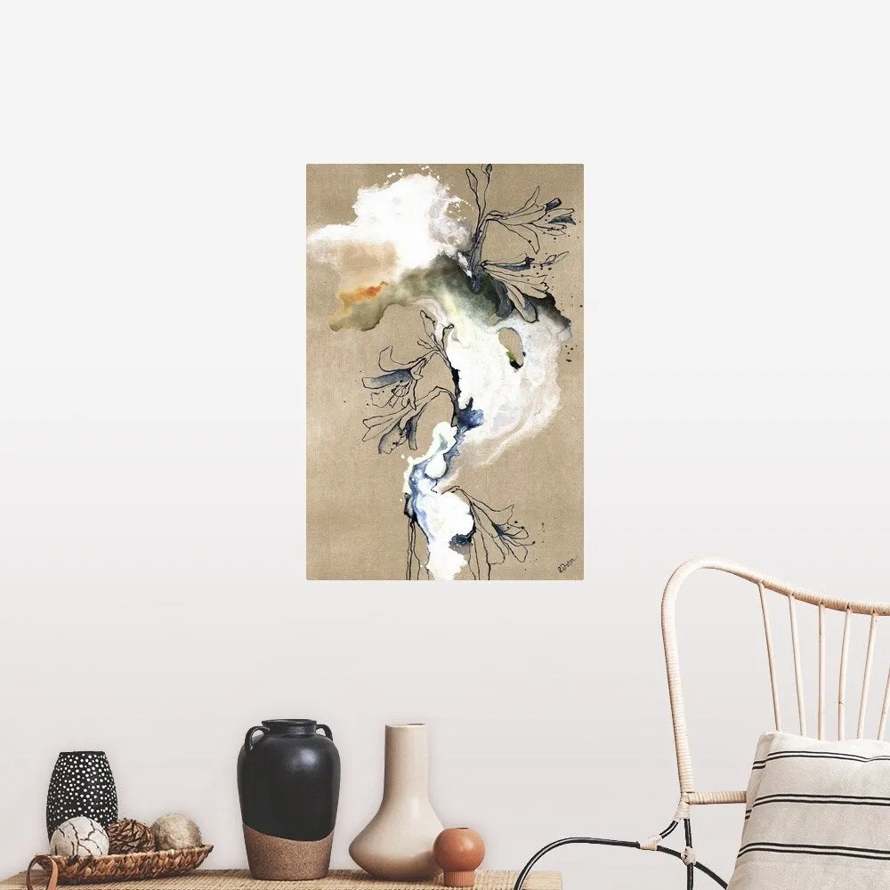 "Cursive Floral II" Poster Print