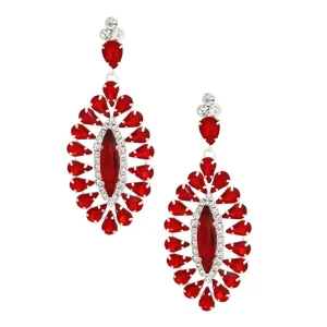 Red Dangle Teardrop Statement Earrings - Stylish & Bold