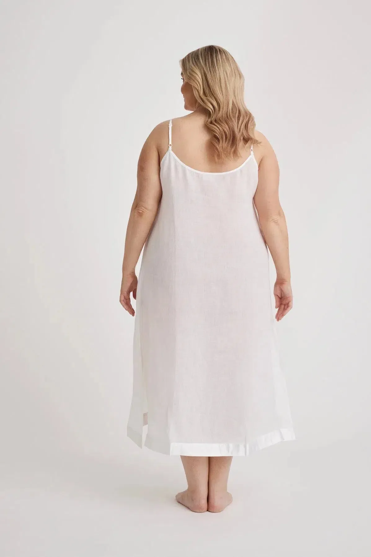 Renae - Slip Nightdress - Long - White