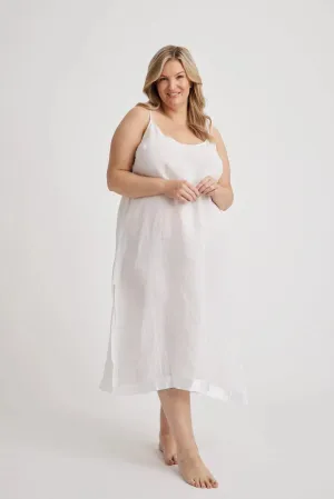 Renae - Slip Nightdress - Long - White