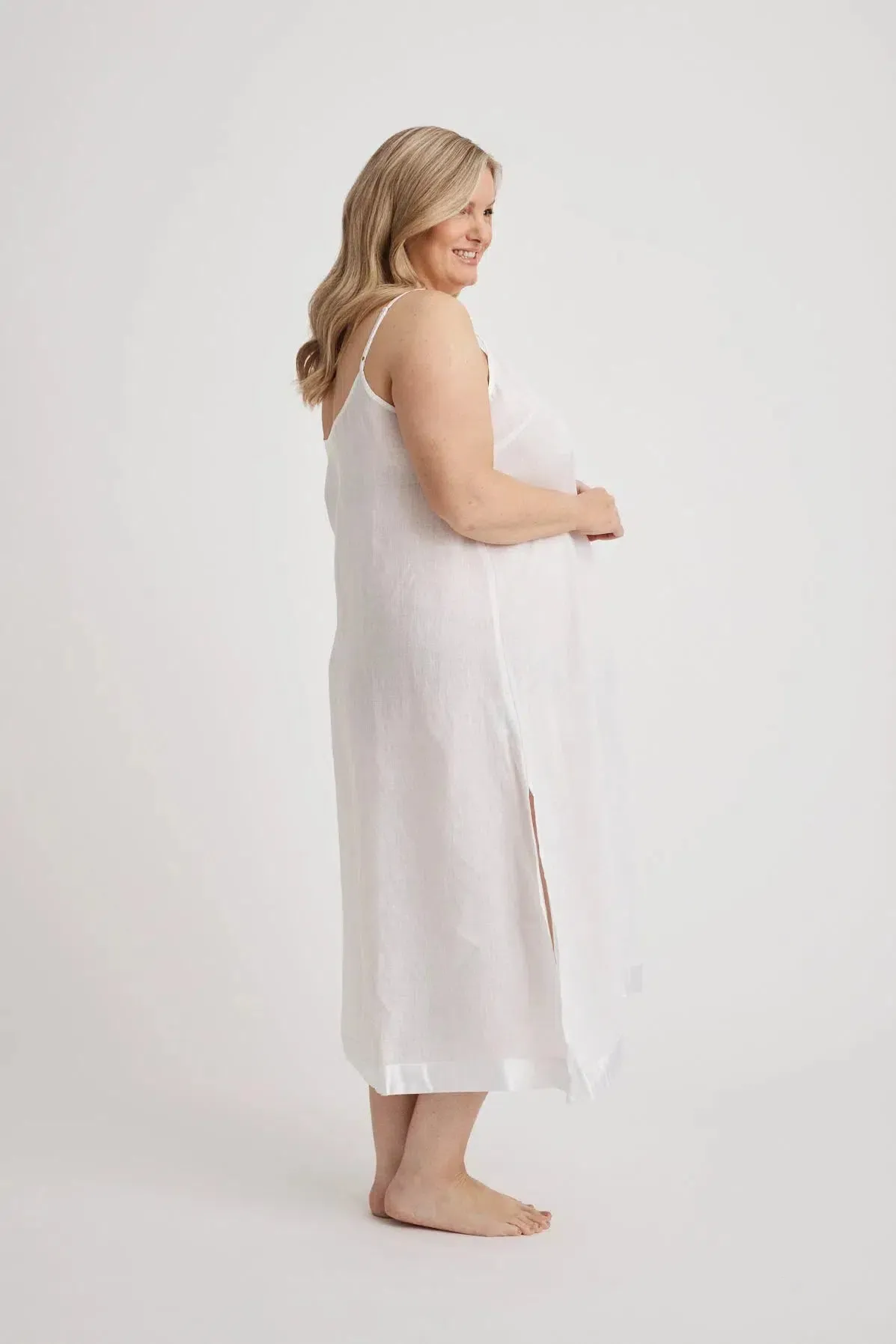 Renae - Slip Nightdress - Long - White