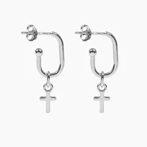 Roma Cross Earrings (Silver)
