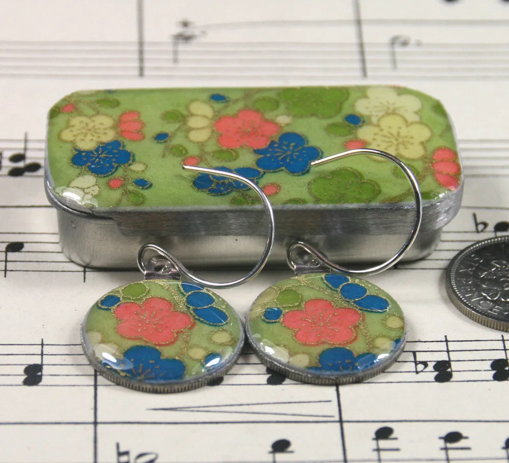 Sixpence Earrings and Teeny Tiny Tin Posy Green