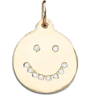 Smiley Disk Charm Pavé Diamonds