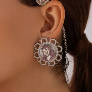 Starlit Serenade Stud Earrings - Silver Plated