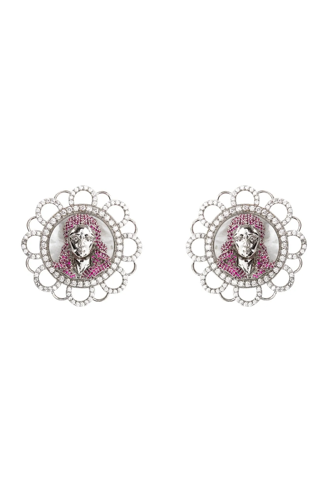 Starlit Serenade Stud Earrings - Silver Plated