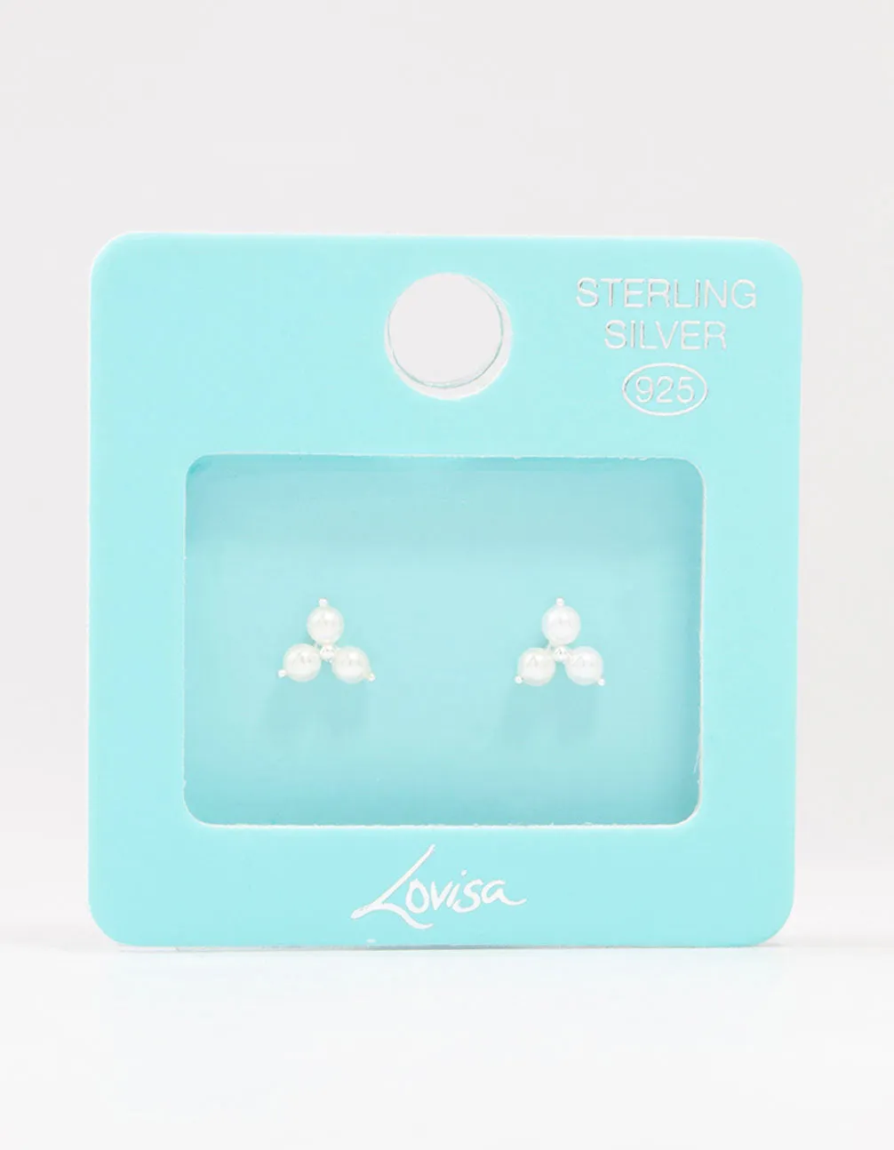 Sterling Silver Pearl Trio Stud Earrings