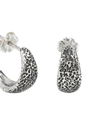 Textured Silver Dune Hoops