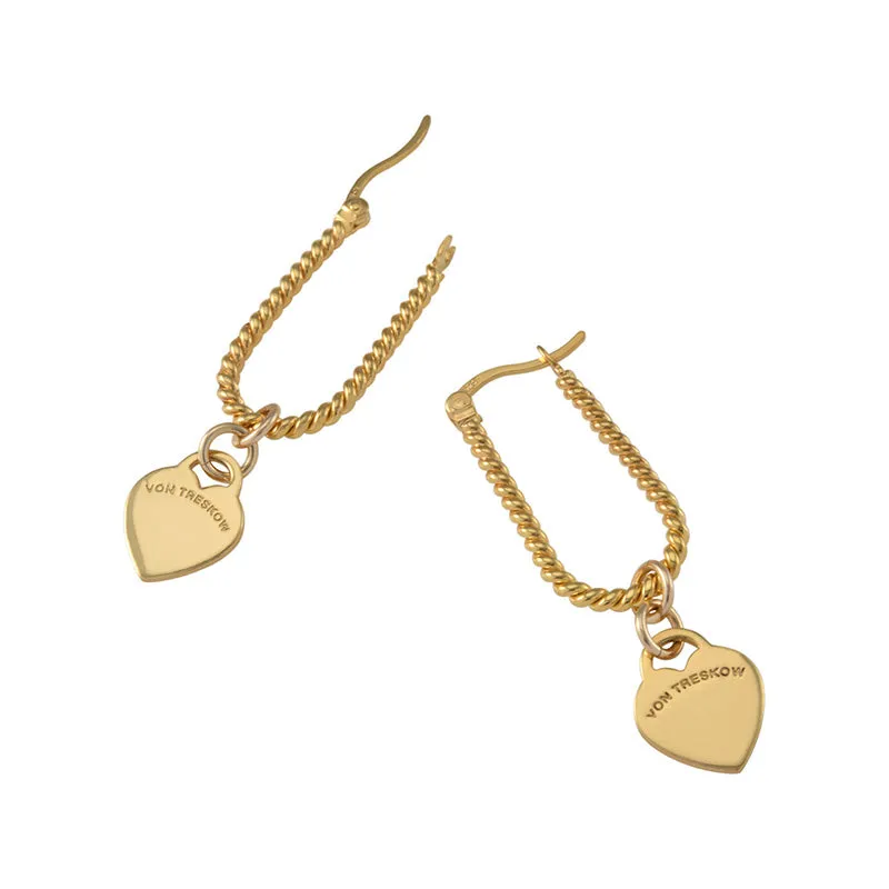 TWIST HOOPS WITH VT HEART
